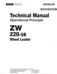 repair manual Hitachi Wheel Loader ZW220-5B Operational Principle Technical Manual PDF