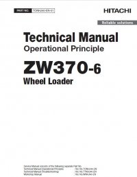 repair manual Hitachi Wheel Loader ZW370-6 Operational Principle Technical Manual PDF
