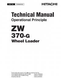 repair manual Hitachi Wheel Loader ZW370-G Operational Principle Technical Manual PDF