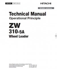 repair manual Hitachi Wheel Loader ZW310-5A Operational Principle Technical Manual PDF