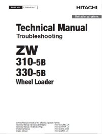 repair manual Hitachi Wheel Loader ZW310-5B, ZW330-5B Troubleshooting Technical Manual PDF