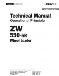 repair manual Hitachi Wheel Loader ZW550-5B Operational Principle Technical Manual PDF