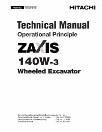 repair manual Hitachi Wheeled Excavator Zaxis 140W-3 Operational Principle Technical Manual PDF