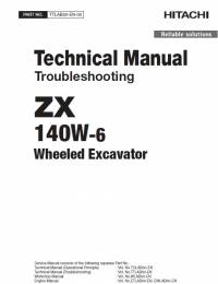repair manual Hitachi Wheeled Excavator ZX140W-6 Troubleshooting Technical Manual PDF