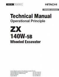 repair manual Hitachi Wheeled Excavator ZX140W-5B Operational Principle Technical Manual PDF