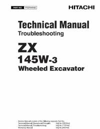 repair manual Hitachi Wheeled Excavator ZX145W-3 Troubleshooting Technical Manual PDF