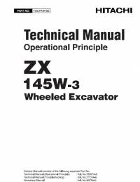 repair manual Hitachi Wheeled Excavator ZX145W-3 Operational Principle Technical Manual PDF