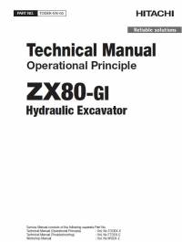 repair manual Hitachi Hydraulic Excavator ZX80-GI Operational Principle Technical Manual PDF