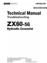 repair manual Hitachi Hydraulic Excavator ZX60-5G Troubleshooting Technical Manual PDF