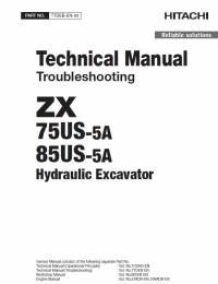 repair manual Hitachi Hydraulic Excavator ZX75US-5A, ZX85US-5A Troubleshooting Technical Manual PDF