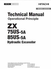 repair manual Hitachi Hydraulic Excavator ZX75US-5A, ZX85US-5A Operational Principle Technical Manual PDF