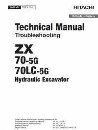 repair manual Hitachi Hydraulic Excavator ZX70(LC)-5G Troubleshooting Technical Manual PDF