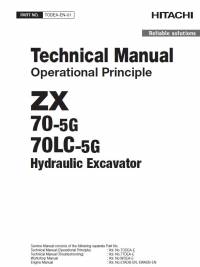 repair manual Hitachi Hydraulic Excavator ZX70(LC)-5G Operational Principle Technical Manual PDF