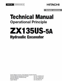 repair manual Hitachi Hydraulic Excavator ZX135US-5A Operational Principle Technical Manual PDF