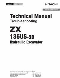 repair manual Hitachi Hydraulic Excavator ZX135US-5B Troubleshooting Technical Manual PDF