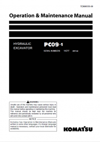 repair manual Komatsu Hydraulic Excavator PC09-1 Set of Operation and Maintenance Manuals PDF