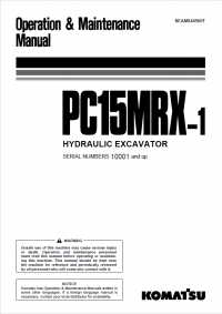repair manual Komatsu Hydraulic Excavator PC15MRX-1 Operation and Maintenance Manual PDF