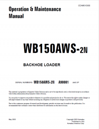 repair manual Komatsu Backhoe Loader WB150AWS-2N Set of Operation and Maintenance Manuals PDF