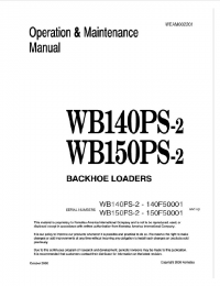repair manual Komatsu Backhoe Loader WB140PS-2, 150PS-2 Set of Operation and Maintenance Manuals PDF