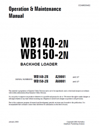 repair manual Komatsu Backhoe Loader WB140/150-2N Set of Operation and Maintenance Manuals PDF