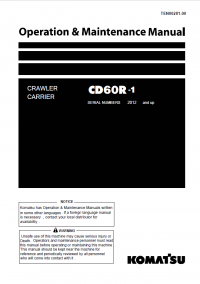 repair manual Komatsu CD60R-1 Crawler Carrier Set of Operation and Maintenance Manuals PDF