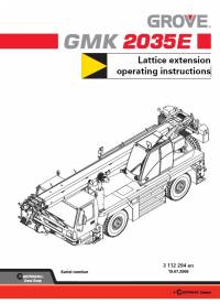 repair manual Grove Truck Crane GMK 2035E Lattice Extension Operating Instructions PDF