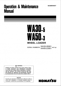 repair manual Komatsu Wheel Loader WA30-5, WA50-3 Operation and Maintenance Manuals PDF