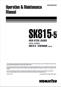 repair manual Komatsu Skid-Steer Loader SK815-5 Set of Operation and Maintenance Manuals PDF