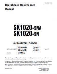 repair manual Komatsu Skid-Steer Loader SK1020-5NA, SK1020-5N Operation and Maintenance Manual PDF