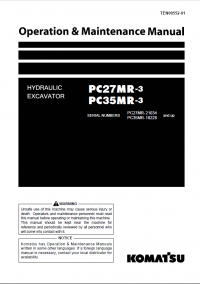 repair manual Komatsu PC27MR-3, PC35MR-3 Hydraulic Excavator Set of Operation and Maintenance Manuals PDF