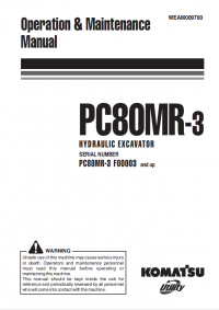 repair manual Komatsu Hydraulic Excavator PC80MR-3 Operation and Maintenance Manual PDF
