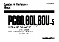 repair manual Komatsu Hydraulic Excavator PC60-5, PC60L-5, PC60U-5 Operaton and Maintenance Manual PDF