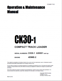 repair manual Komatsu CK30-1 Compact Track Loader Operation and Maintenance Manual PDF