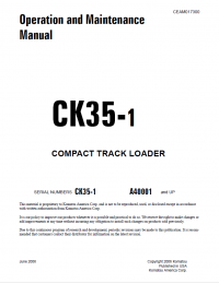 repair manual Komatsu CK35-1 Compact Track Loader Operation and Maintenance Manual PDF