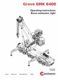repair manual Grove Truck Crane GMK 6400 Boom Extension, Light Operating Instructions PDF