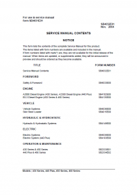 repair manual Daewoo Skid Steer Loader 430/450/460 series, 440 plus Shop Manual PDF