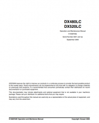 repair manual Doosan DX480LC & DX520LC Track Excavator Operation and Maintenance Manual PDF