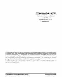 repair manual Doosan Daewoo Excavator DX140W/DX160W Operation and Maintenance Manual PDF