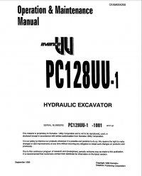 repair manual Komatsu PC128UU-1 Hydraulic Excavator Operation and Maintenance Manual PDF
