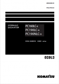 repair manual Komatsu PC160LC-8, PC190LC-8, PC190NLC-8 Hydraulic Excavator Shop Manual PDF