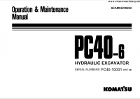 repair manual Komatsu PC40-6 Hydraulic Excavator Operation and Maintenance Manual PDF