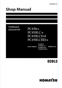 repair manual Komatsu PC450-8, PC450LC-8, PC450LCD-8, PC450LCHD-8 Hydraulic Excavator Shop Manual PDF