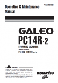 repair manual Komatsu Galeo PC14R-2 Hydraulic Excavator Operation and Maintenance Manual PDF