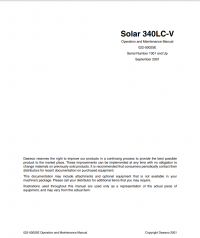 repair manual Daewoo Mega Solar 340LC-V Excavator Operation and Maintenance Manual PDF