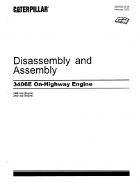 repair manual Caterpillar 3406E On-Highway Engine Disassembly and Assembly Manual PDF