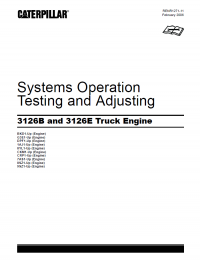 repair manual Caterpillar 3126B and 3126E Truck Engine System Operation Testing and Adjusting Manual PDF