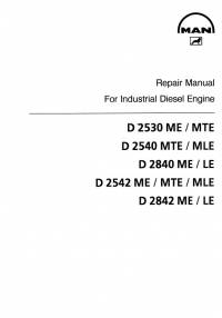 repair manual Man Industrial Diesel Engines D2530, D2540, D2840, D2542, D2842 Repair Manual PDF