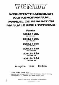 repair manual Fendt Farmer Tractor 303-309 LS/LSA Workshop Manual PDF