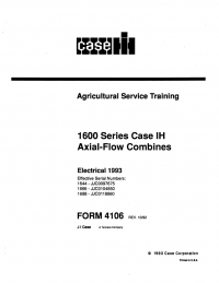 repair manual Case IH Axial-Flow Combine 1600 series Adricultural Service Training Manual PDF