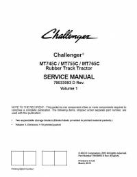 repair manual Challenger Rubber Track Tractor MT745C, MT755C, MT765C Service Manual PDF